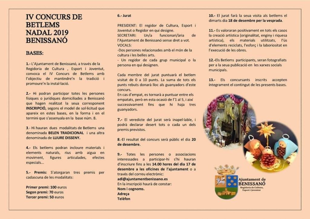 IV Concurs Betlems Nadal 2019 a Benissanó